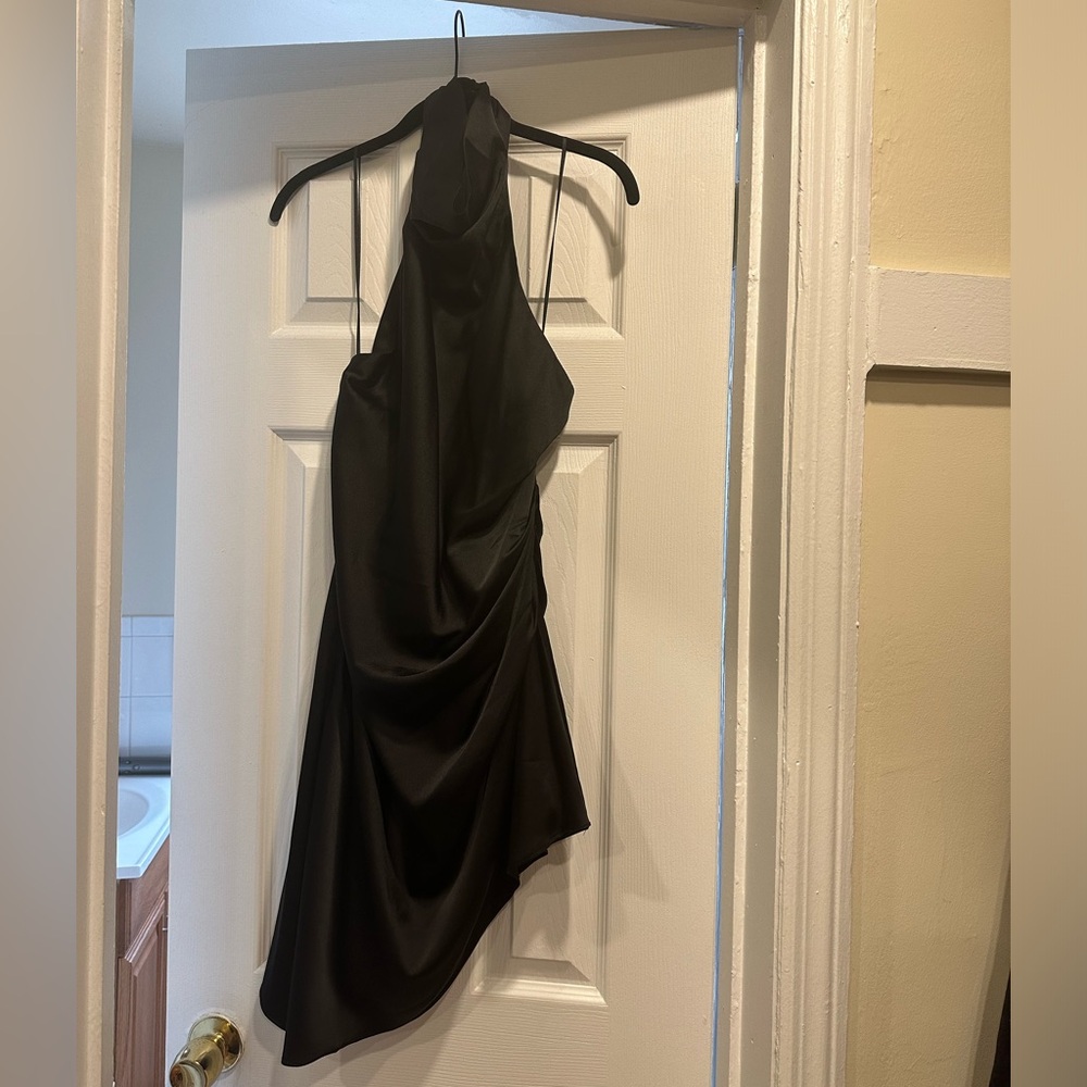 Elegant Black Halter Dress